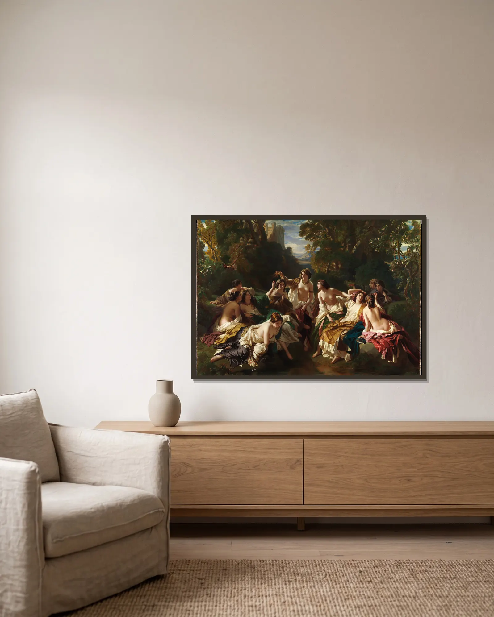 Florinda av Franz Xaver Winterhalter inramad på en vägg