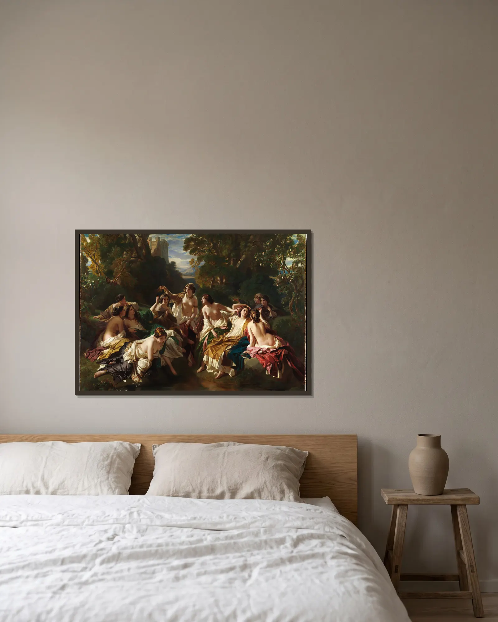 Florinda av Franz Xaver Winterhalter inramad på en vägg