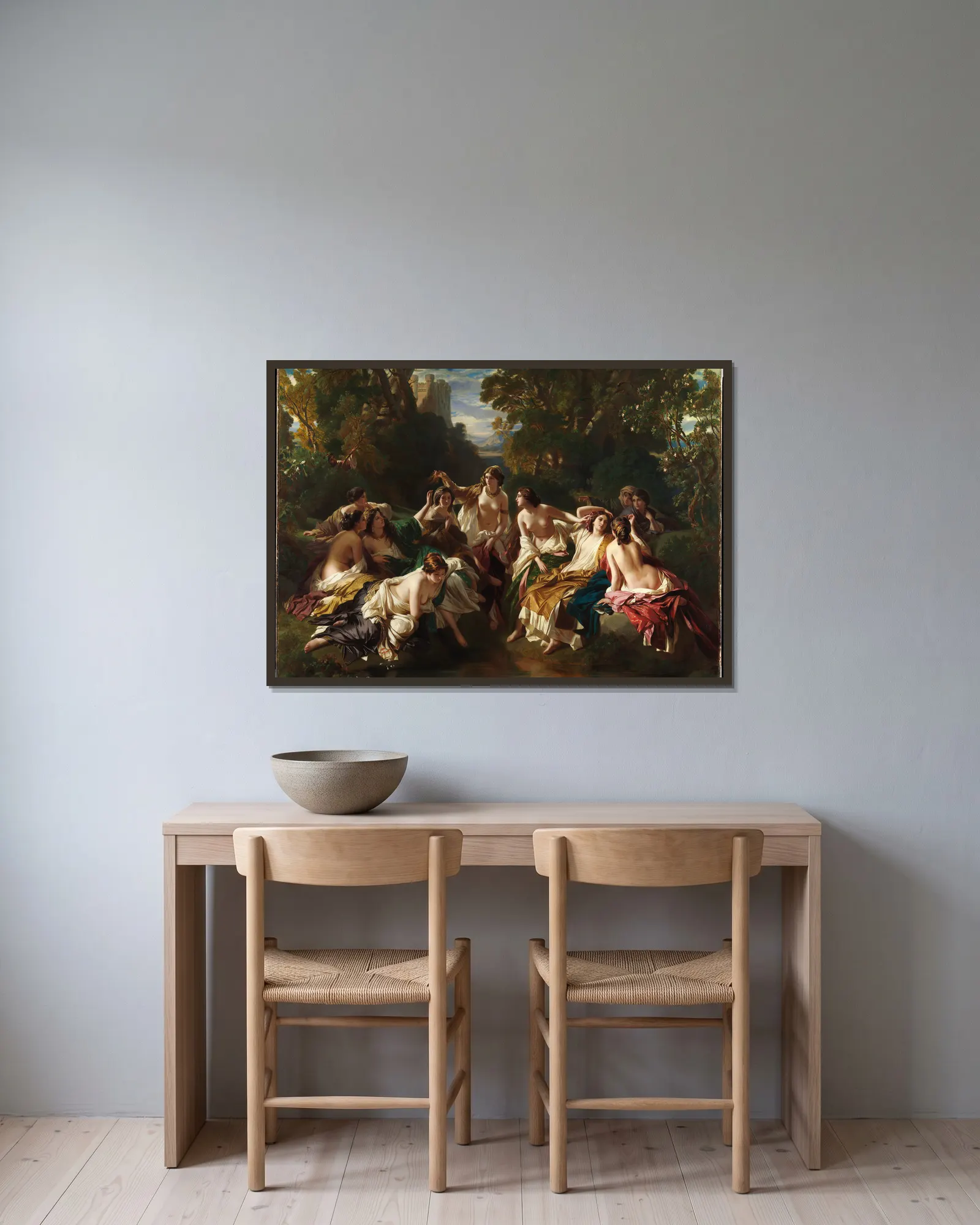 Florinda av Franz Xaver Winterhalter inramad på en vägg