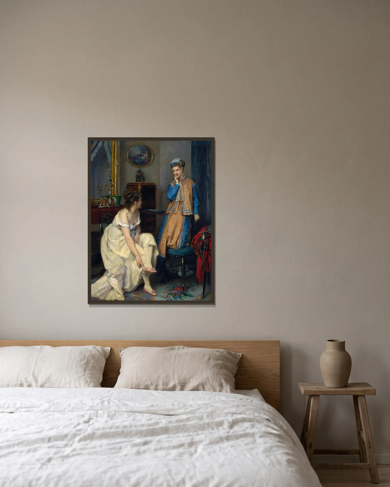 Confidences av Raimundo de Madrazo y Garreta inramad på en vägg
