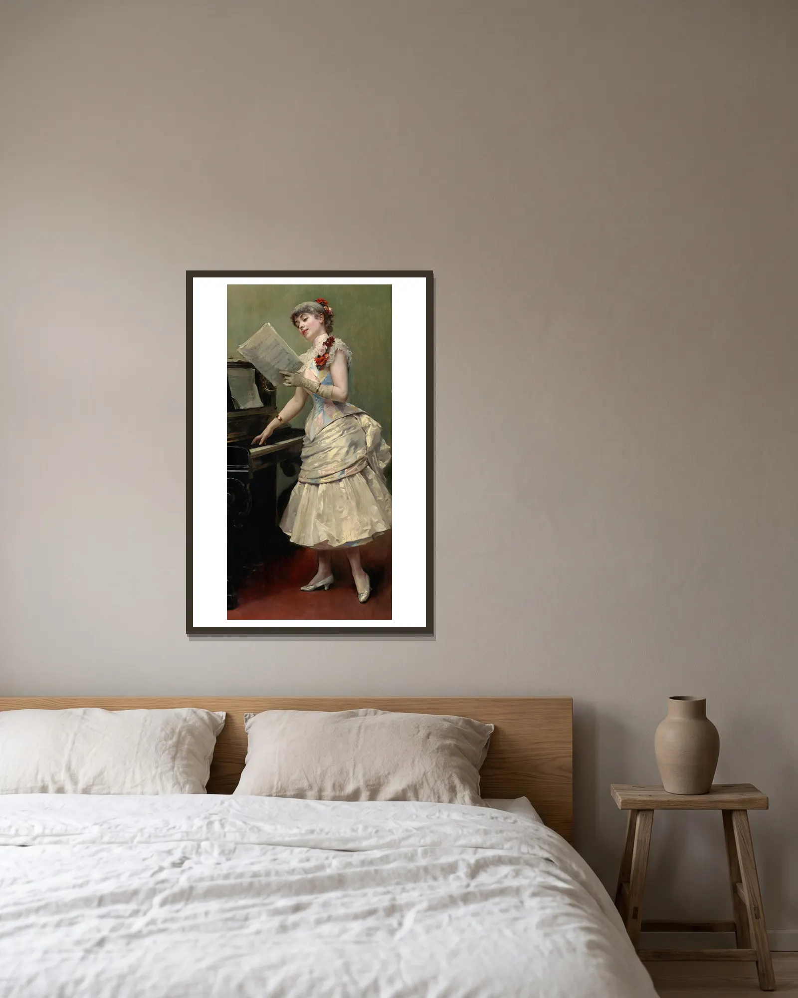 The Singer av Raimundo de Madrazo y Garreta inramad på en vägg