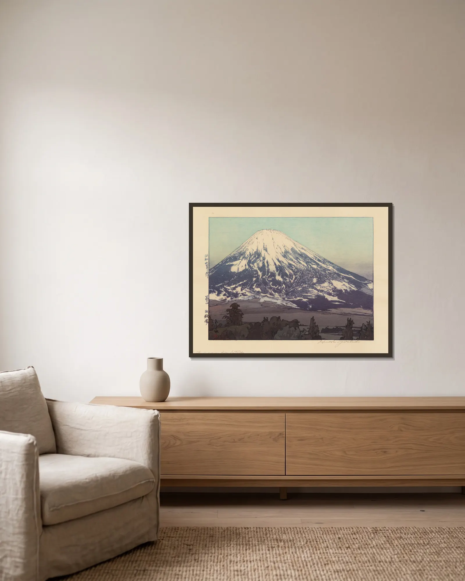Fujiyama from Gotemba av Yoshida Hiroshi inramad på en vägg