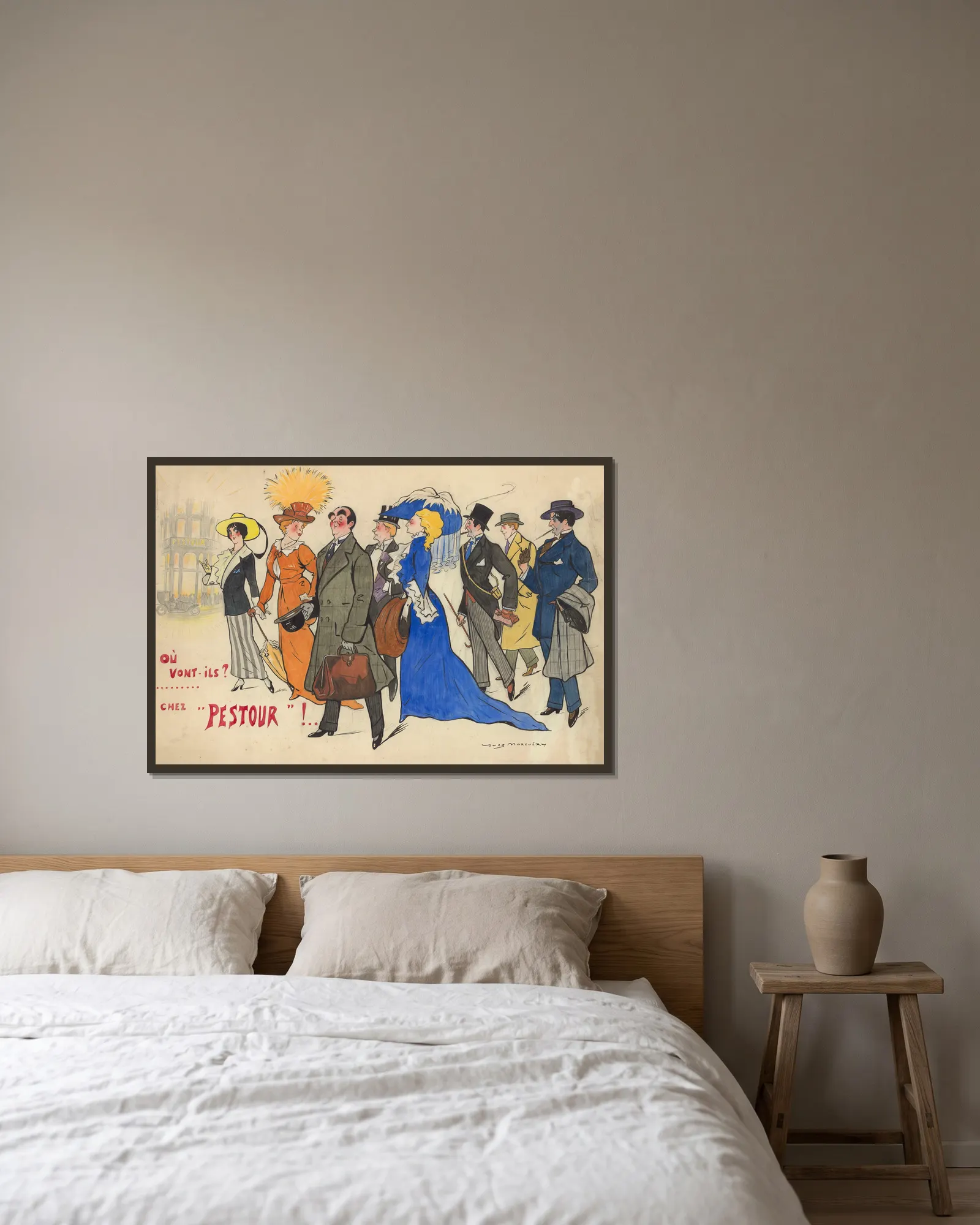 Chez Pestour av Yves Marevéry inramad på en vägg