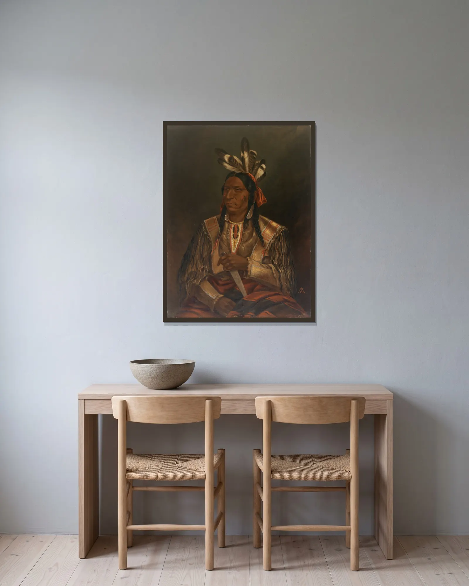 Keokuk (The Watchful Fox), Junior av Antonio Zeno Shindler inramad på en vägg