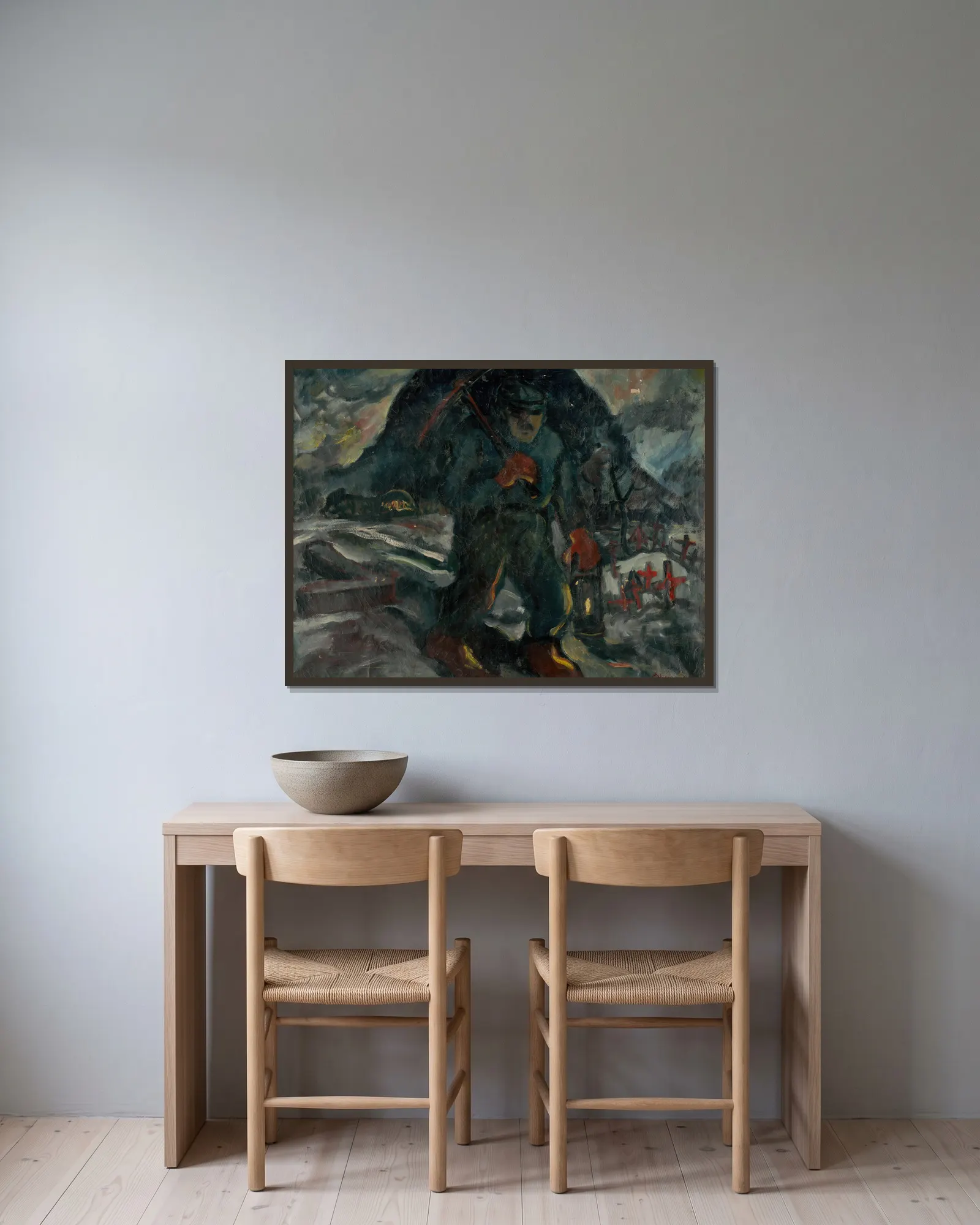 Miner av Zolo Palugyay inramad på en vägg