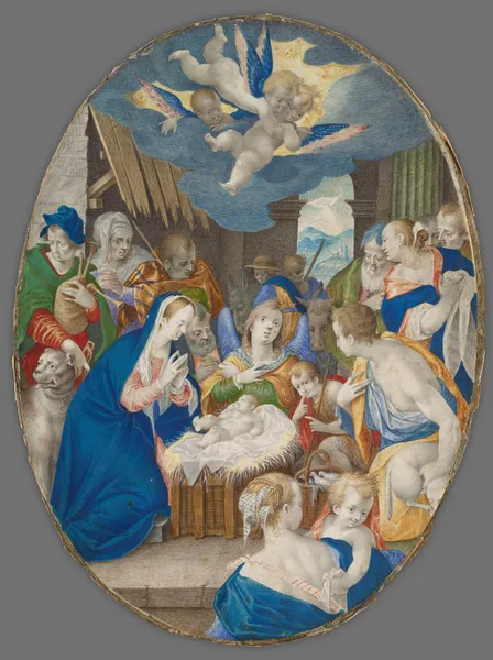 Birth of Christ in the Bethlehem Stable av Abraham Bloemaert