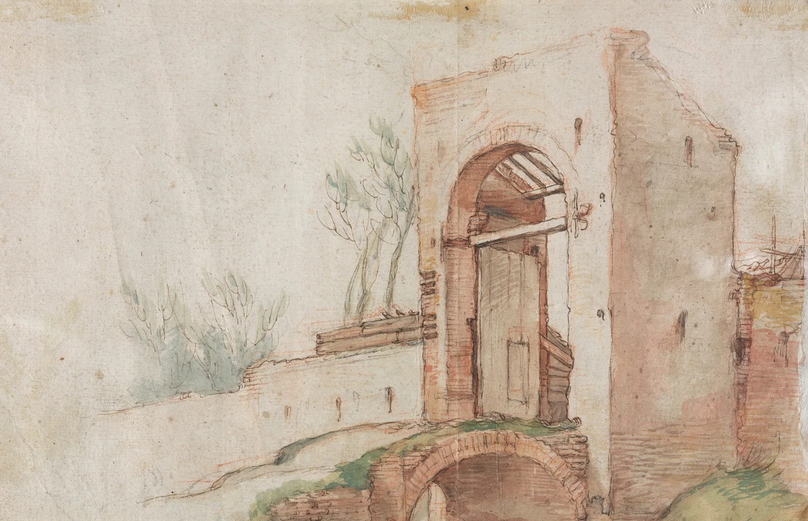 Bridge and Gate (verso) av Abraham Bloemaert