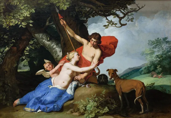 Venus and Adonis, 1632 av Abraham Bloemaert