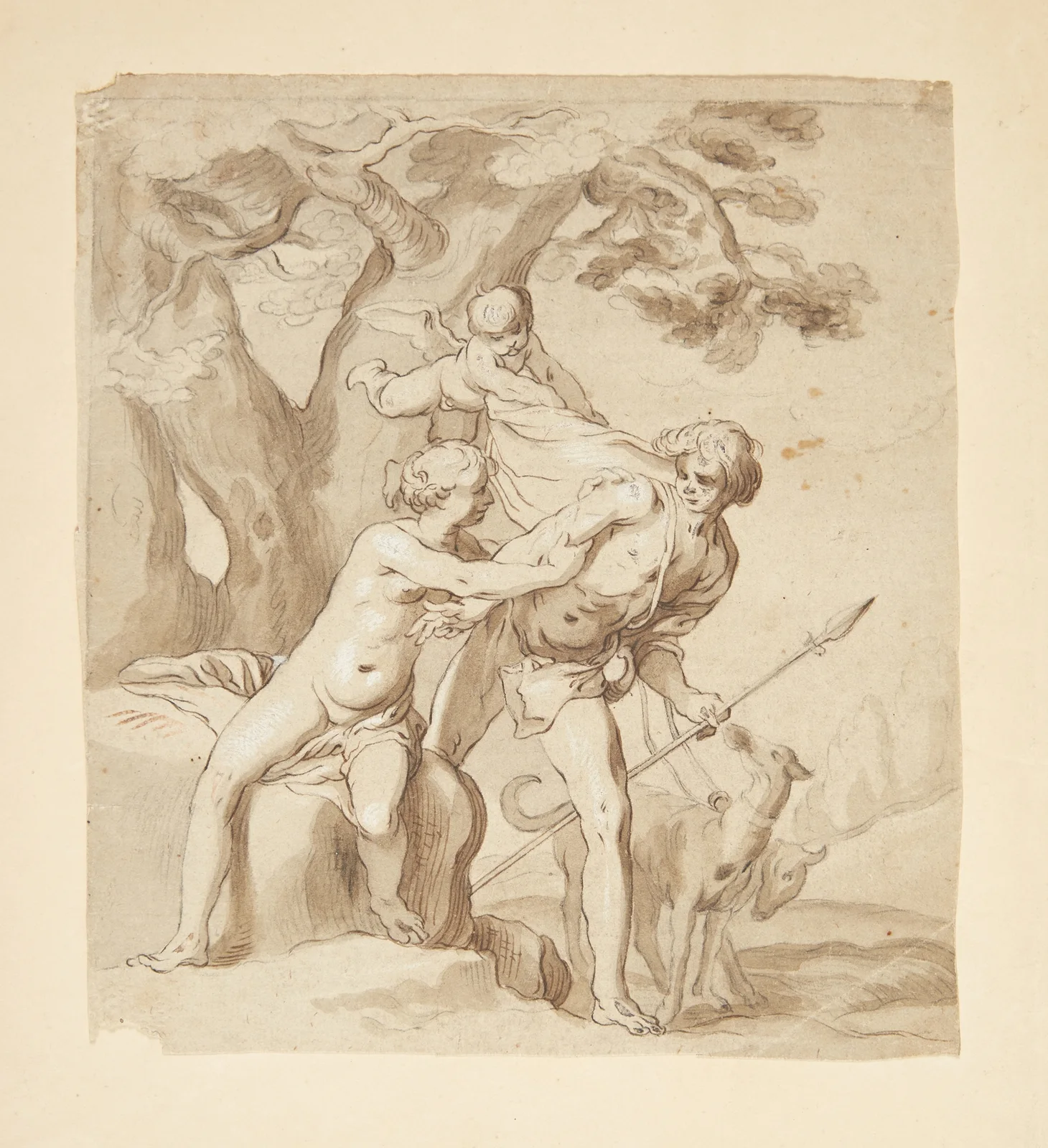 Venus and Adonis – nr 1 av Abraham Bloemaert