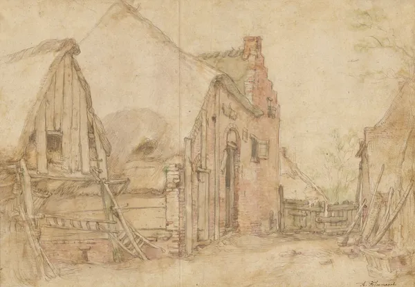 View of a Farm Courtyard av Abraham Bloemaert