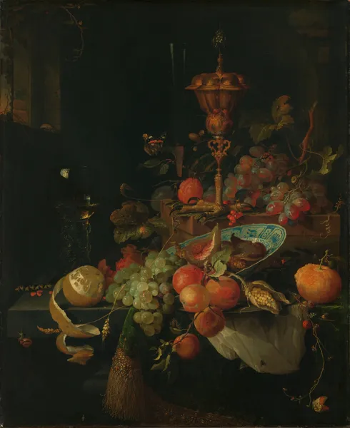 Still Life with Fruit and a Beaker on a Cock’s Foot av Abraham Mignon
