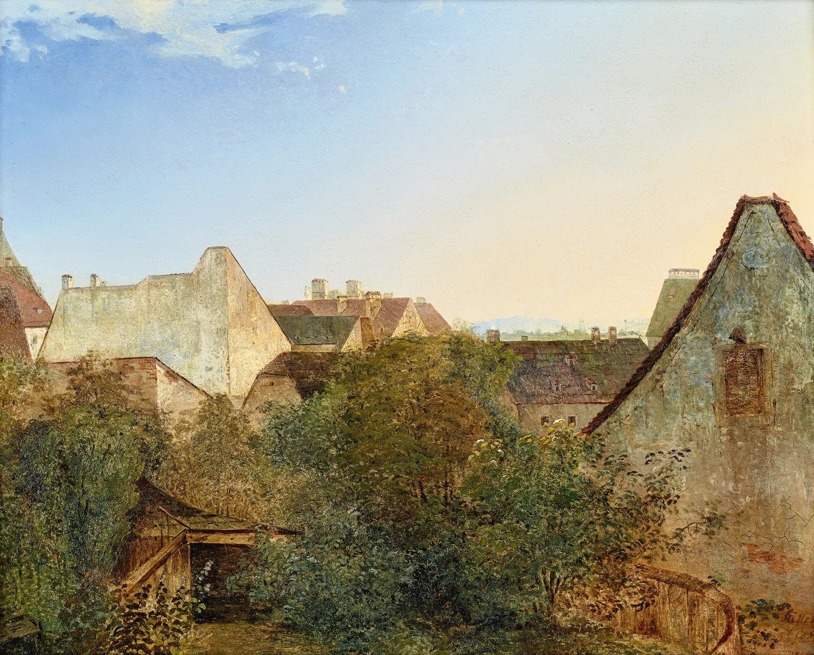 Blick über Wiener Vorstadthäuser (Beatrixgasse) av Adalbert Stifter