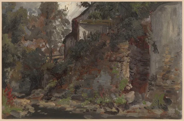 View of buildings on the Jedlica near Kowary av Adolf Dressler