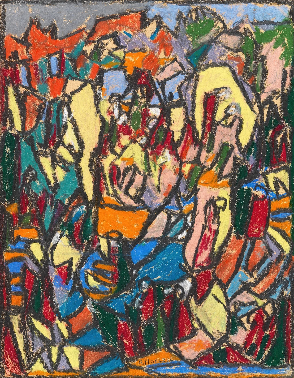 Belebte Landschaft av Adolf Hölzel