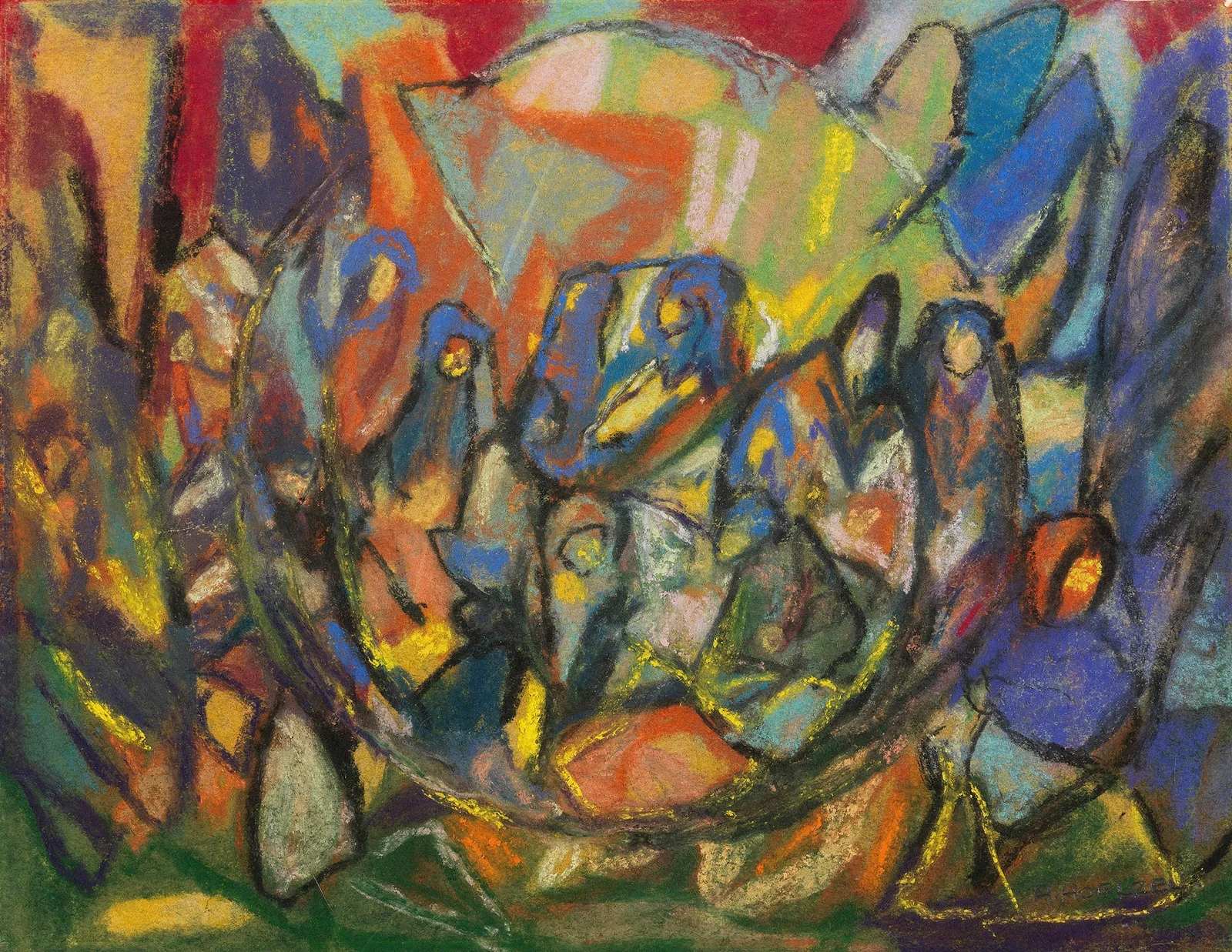 Ohne Titel (Figurenkomposition) av Adolf Hölzel