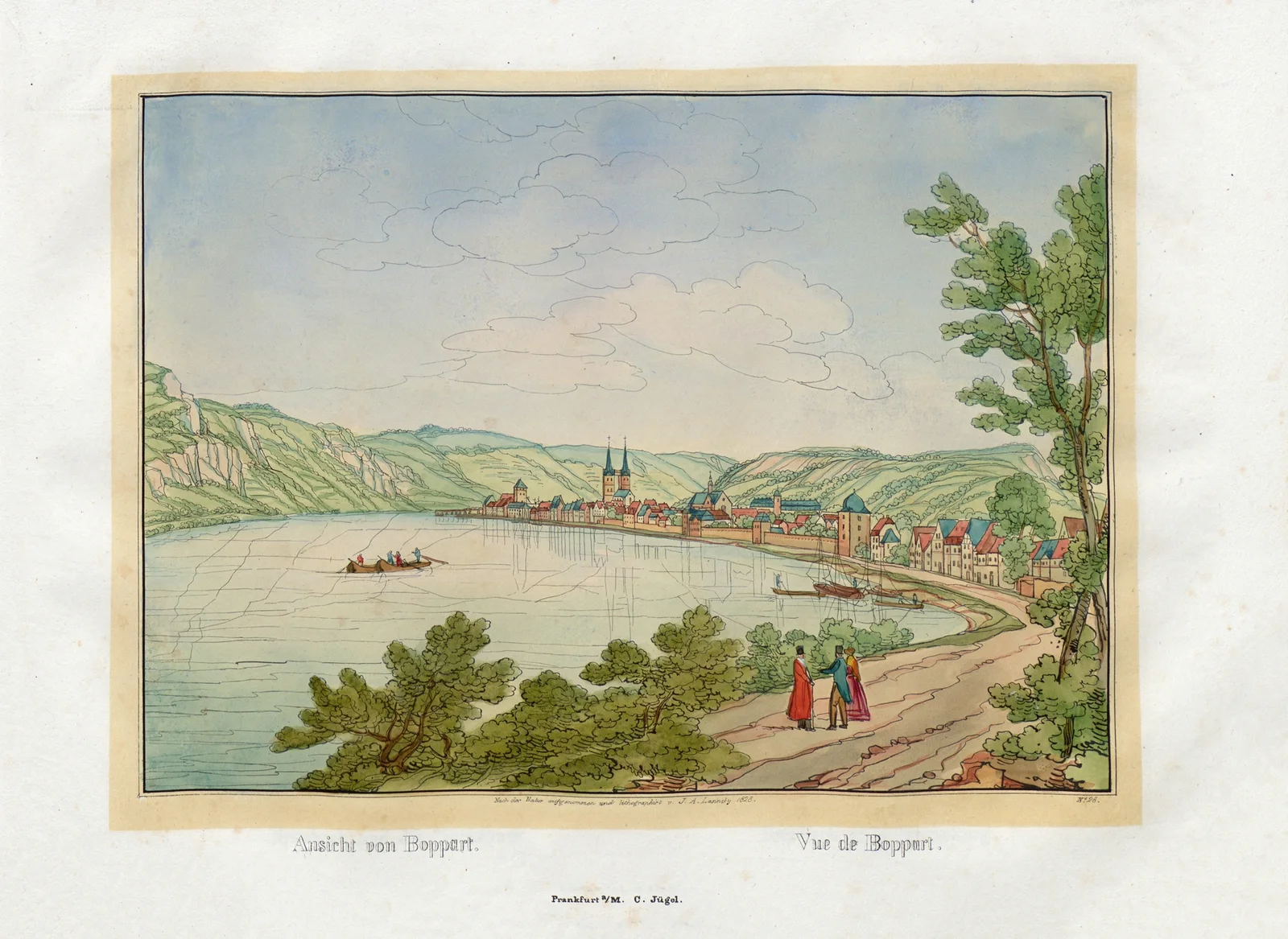 Vue de Boppart av Johann Adolf Lasinsky