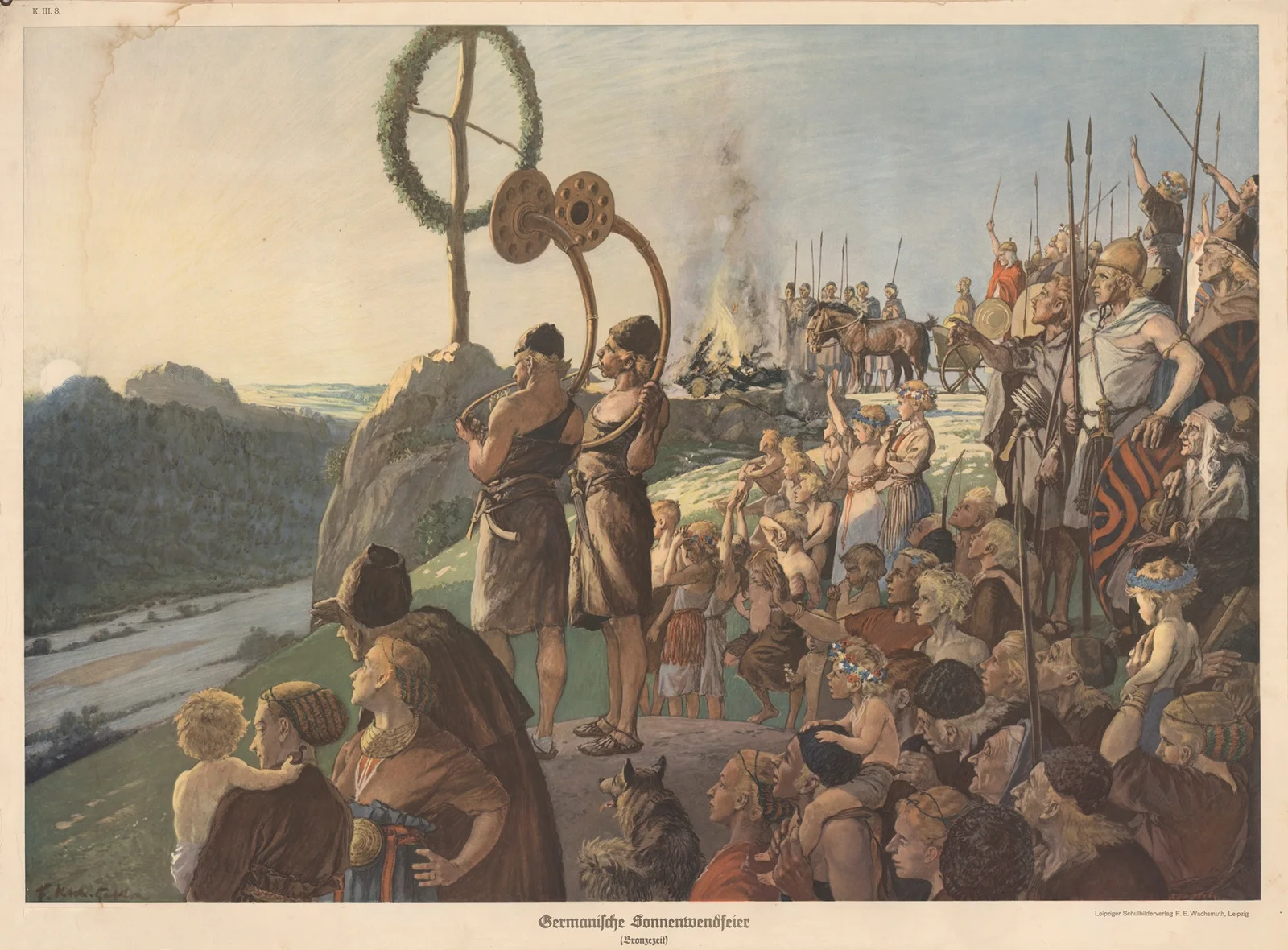 Germanische Sonnenwendfeier (Bronzezeit) av Adolf Lehmann