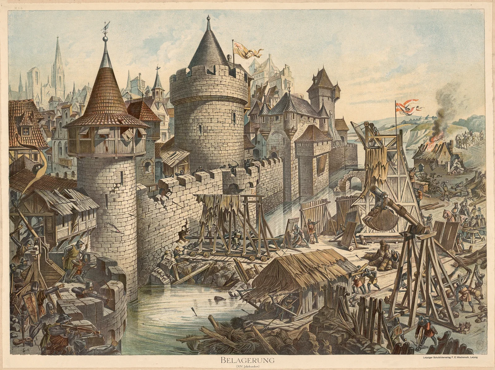 Siege, 14th century av Adolf Lehmann