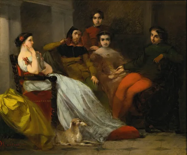 Conversation D’après Diner av Adolphe Monticelli