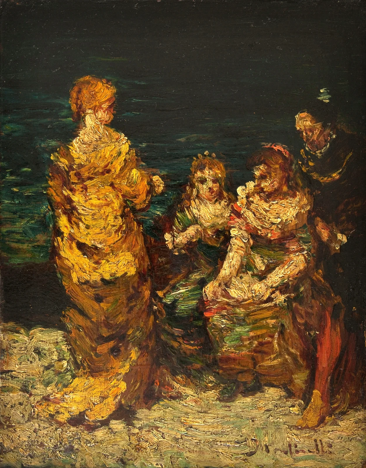 La conversation interrompue. av Adolphe Monticelli