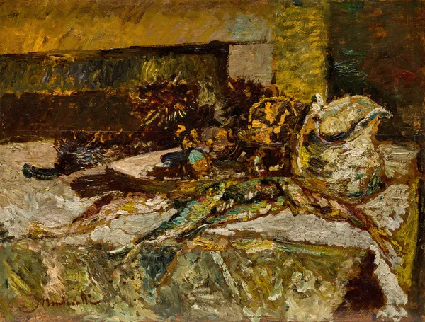 Still Life with Sardines and Sea-Urchins av Adolphe Monticelli