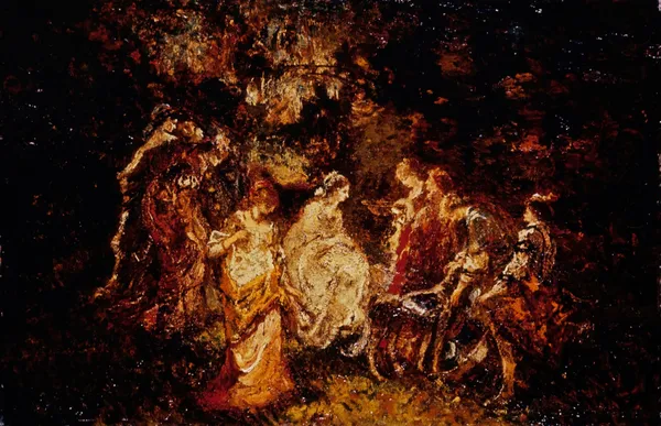 The Empress Eugenie at St. Cloud av Adolphe Monticelli