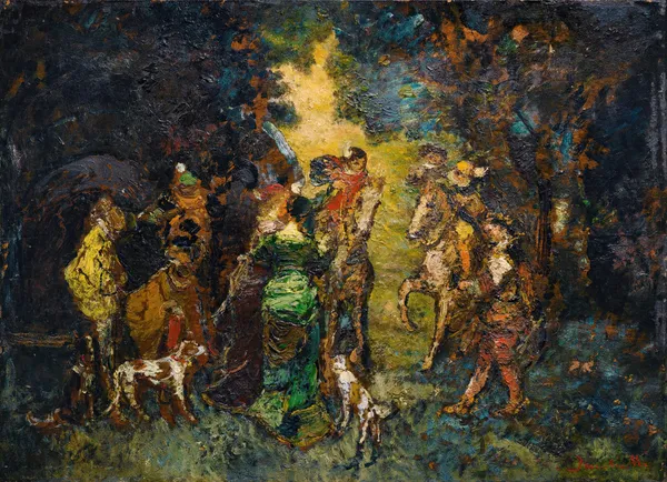 The Hunting Meeting av Adolphe Monticelli