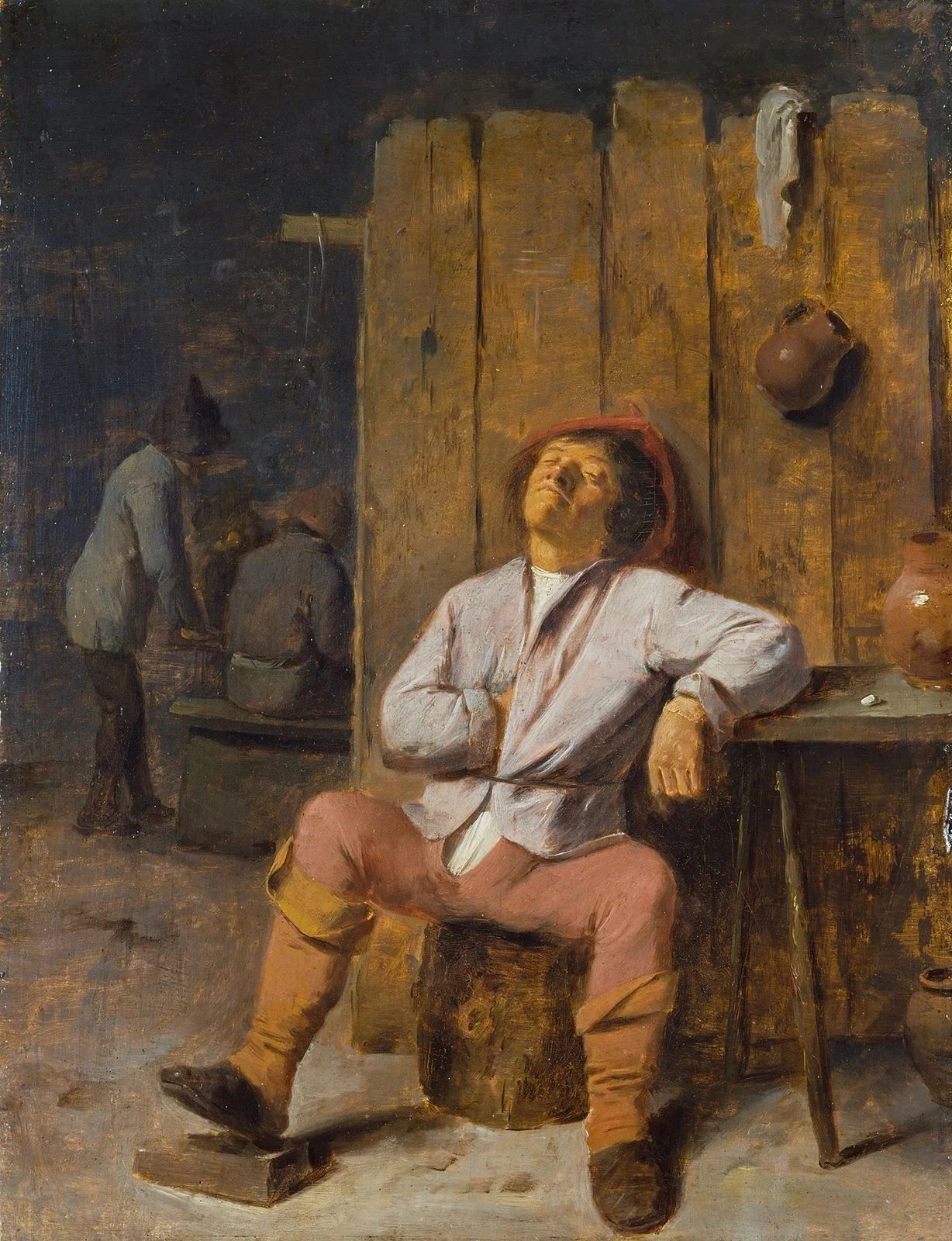 A Boor Asleep av Adriaen Brouwer