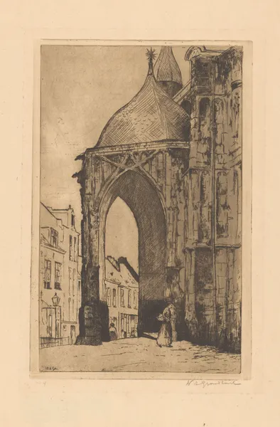 Portaal van de Grote of Sint-Stevenskerk in Nijmegen av Willem Adrianus Grondhout