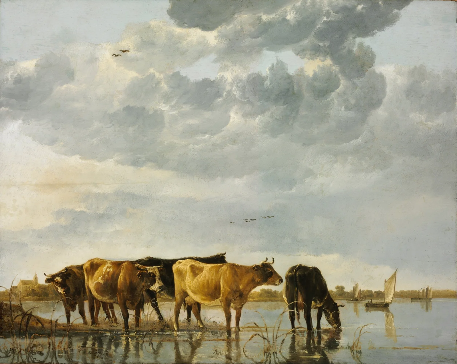 Cows in a River av Aelbert Cuyp