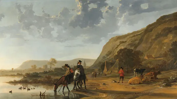 River Landscape with Riders av Aelbert Cuyp