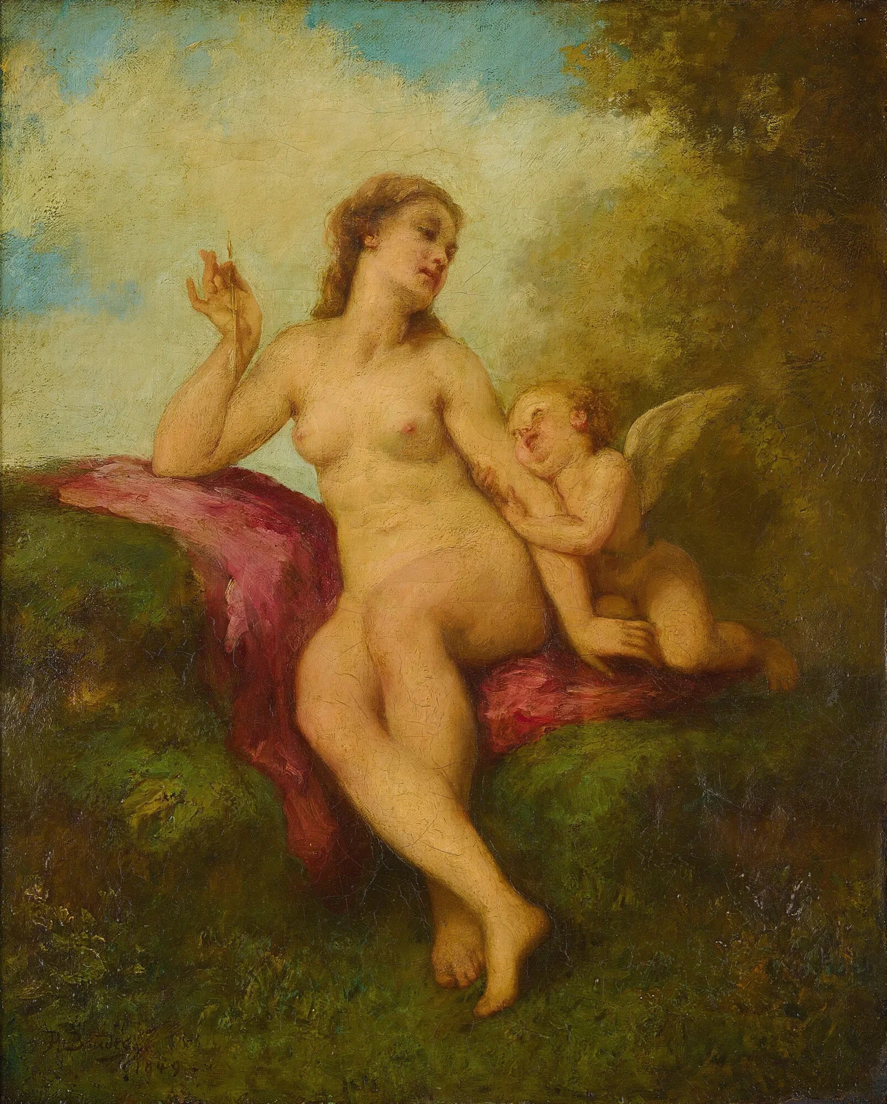 Venus And Cupid av Paul-Jacques-Aimé Baudry