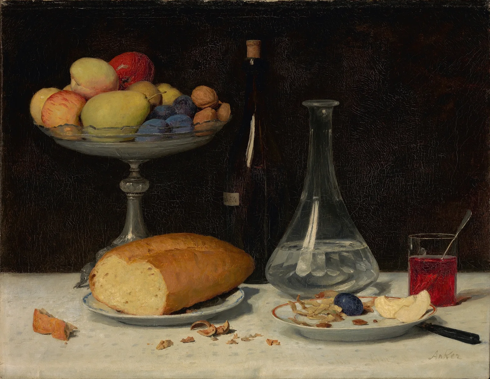 Still life; Moderateness av Albert Anker