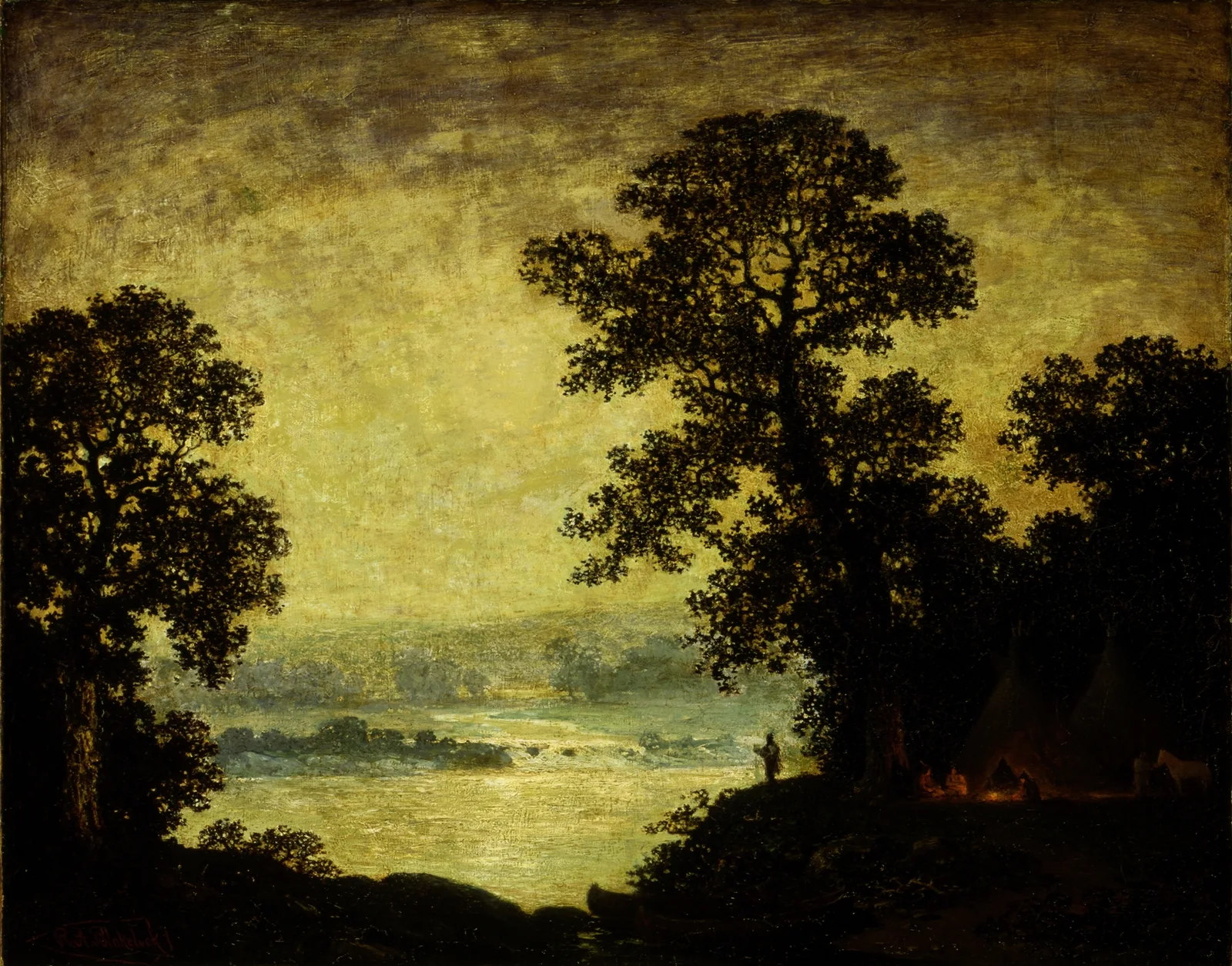 Moonlight, Indian Encampment av Ralph Albert Blakelock