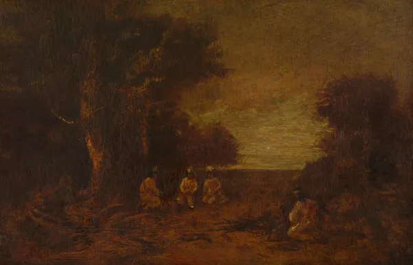Moonlit Landscape with Indians av Ralph Albert Blakelock