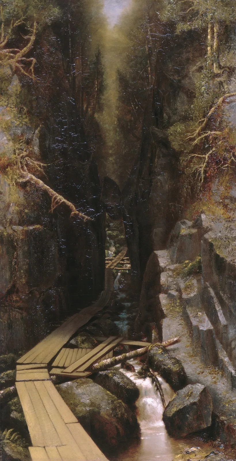 The Boulder and the Flume av Ralph Albert Blakelock