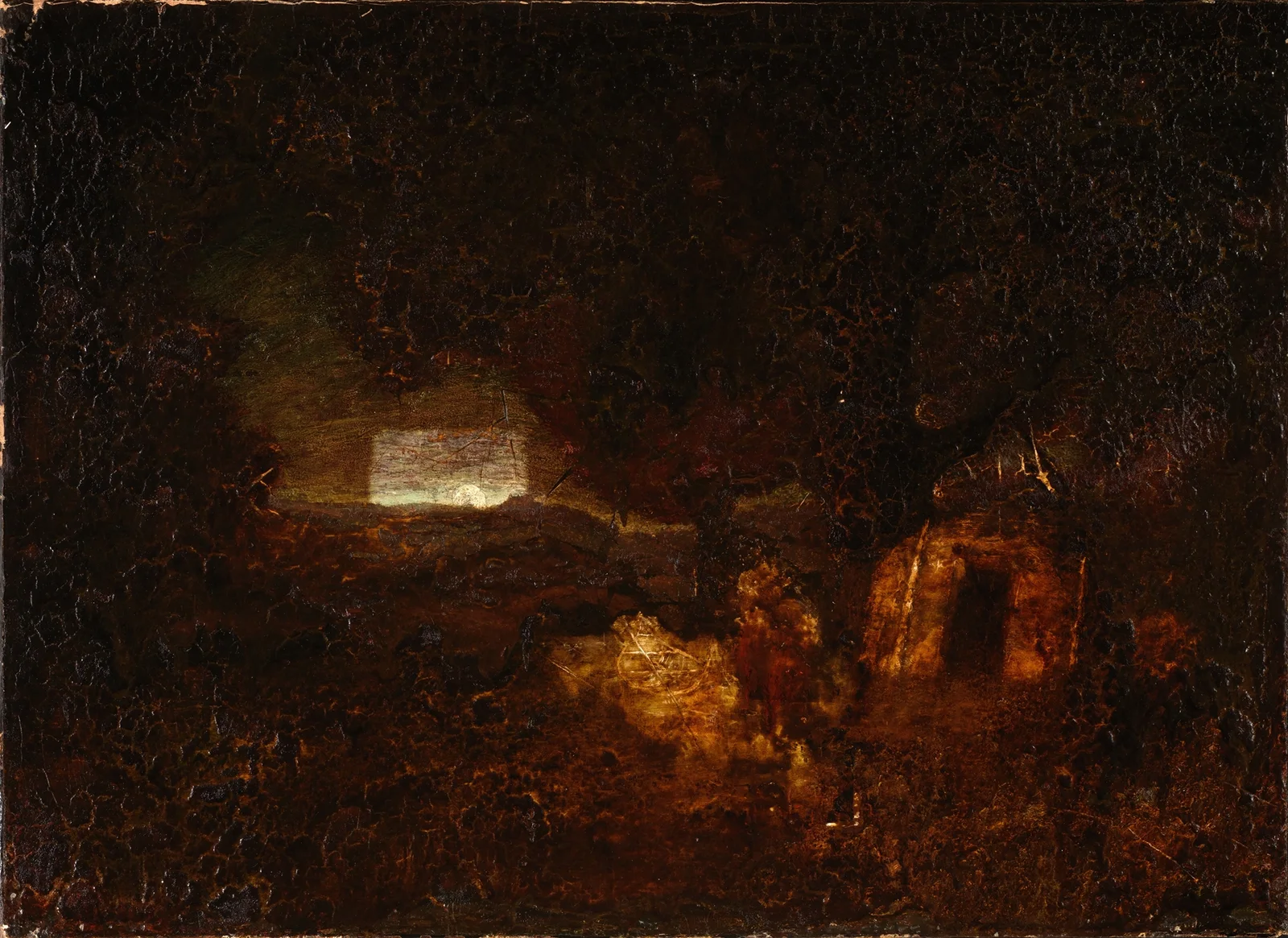 The Canoe Builders av Ralph Albert Blakelock