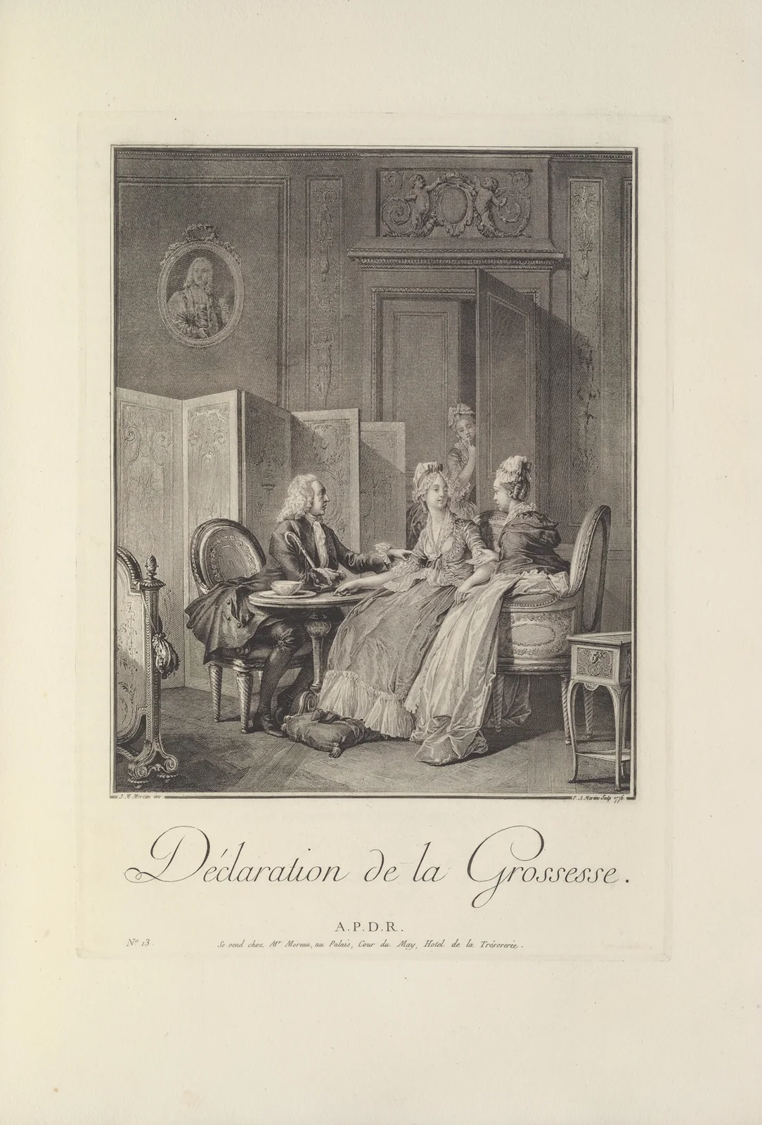 La Déclaration de la Grossesse (P. A. Martini after J. M. Moreau le Jeune) av Albert Christophle
