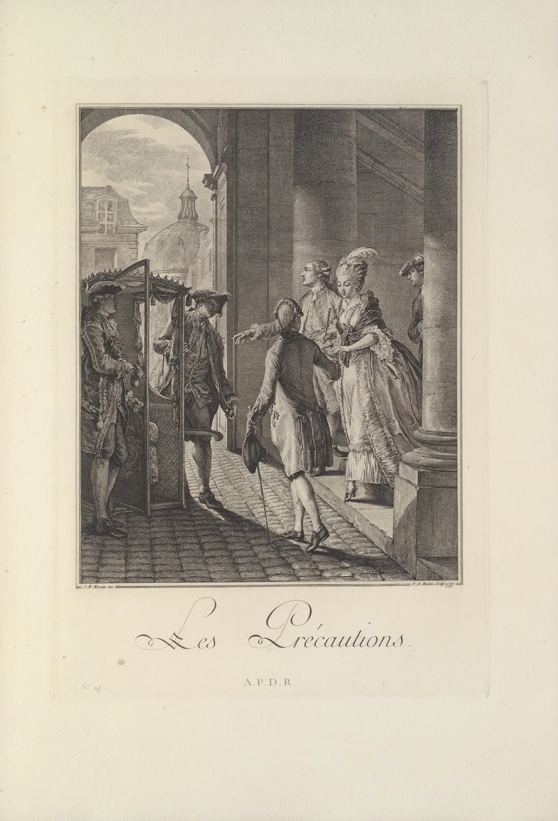 Lés Précautions (P. A. Martini after J. M. Moreau le Jeune) av Albert Christophle