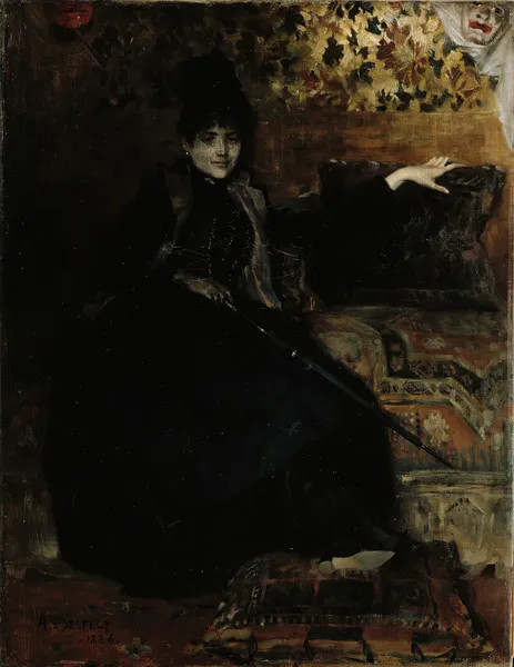 Lady In Black, Seated (Thérèse Noire) av Albert Edelfelt