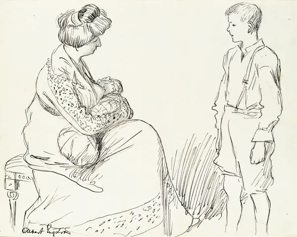 Algot Views His Little Sister av Albert Engström