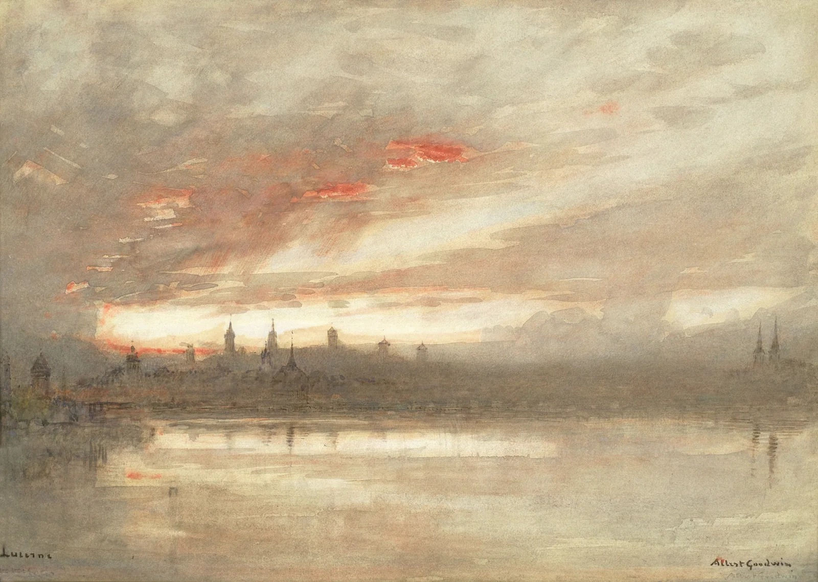 A view over Lake Lucerne av Albert Goodwin
