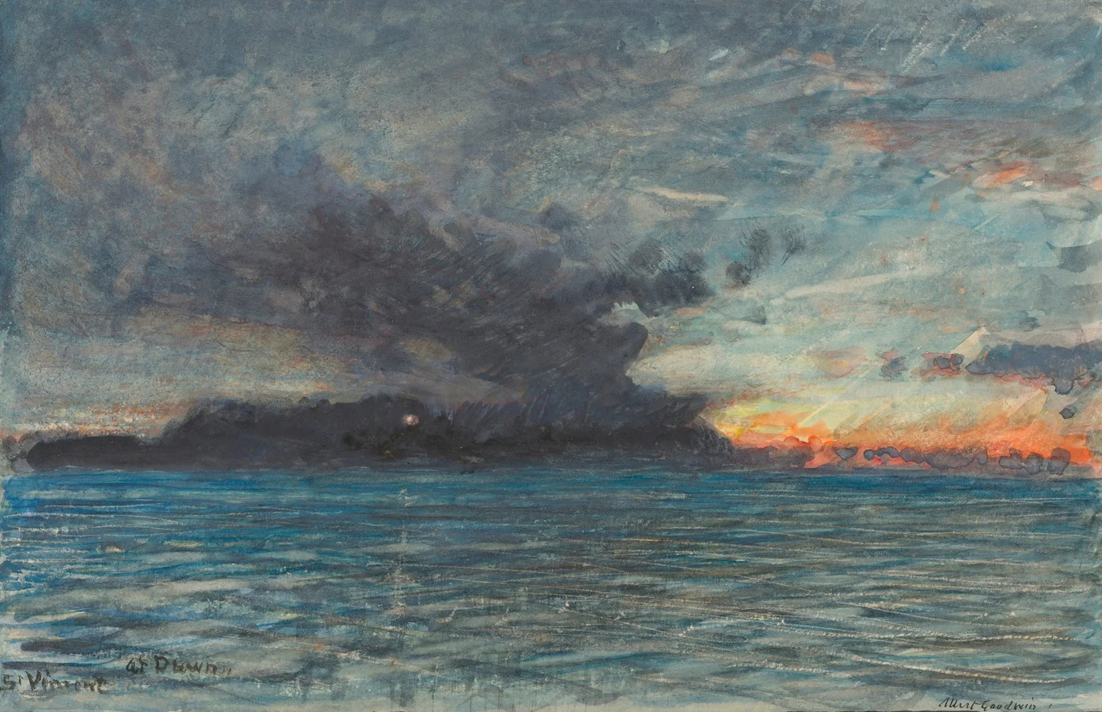 St Vincent at dawn av Albert Goodwin