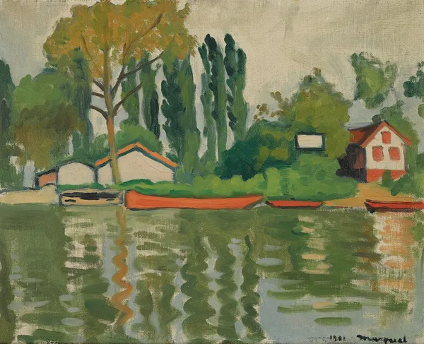 Les Peupliers À Villennes av Albert Marquet