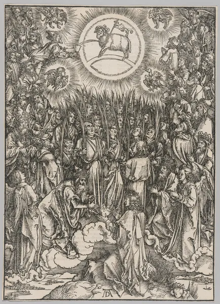 Apocalypse; The Adoration of the Lamb—The Hymn of the Chosen av Albrecht Dürer