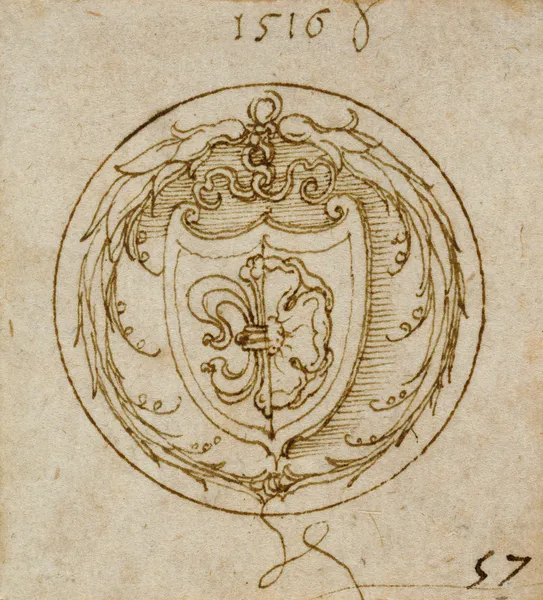 Design for an Ornament or Signet Ring with the Arms of Lazarus Spengler av Albrecht Dürer