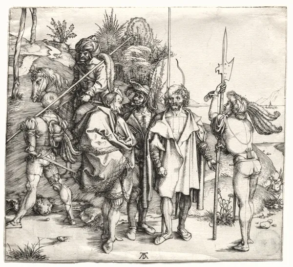 Five Soldiers and a Turk on Horseback (probably 1496) av Albrecht Dürer