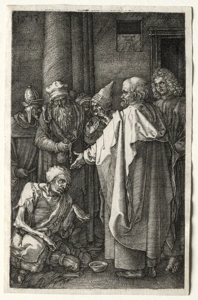 Peter and John Healing the Cripple at the Gate of the Temple av Albrecht Dürer