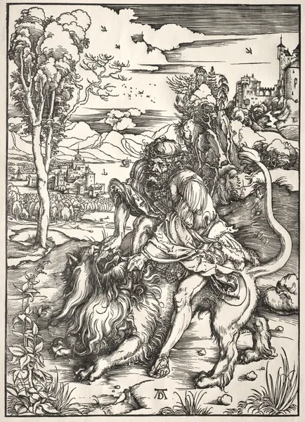 Samson and the Lion av Albrecht Dürer