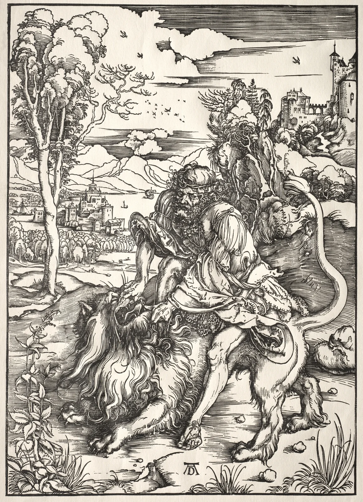 Samson and the Lion av Albrecht Dürer